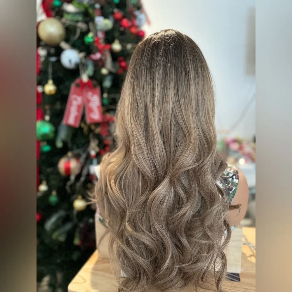 Classic Cap Wig with Bangs – Long Wavy Brown Blend, Natural Volume, Heat-Safe
